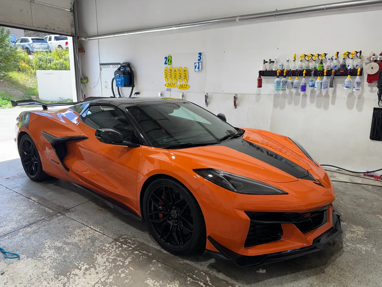 Orange Corvette Z06 freshly detailed at Ascent Auto Detailing in Silverthorne CO