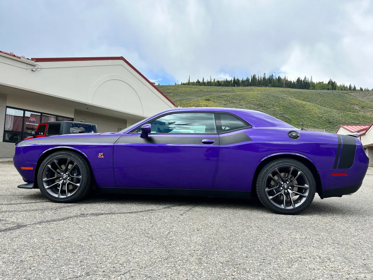 Purple Dodge Challenger SRT detail