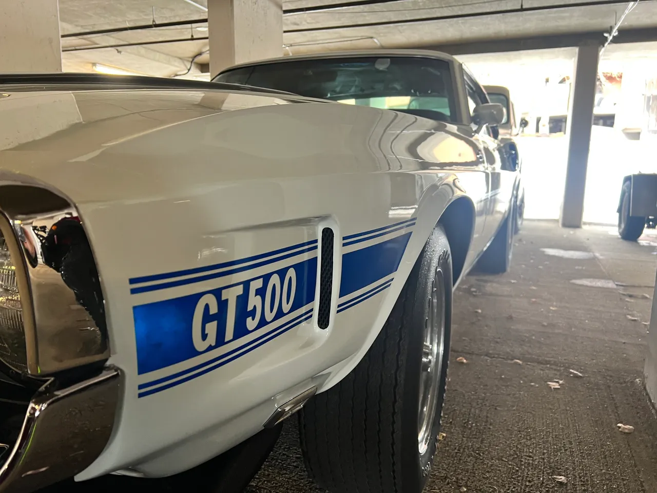 White Shelby GT500 exterior detail